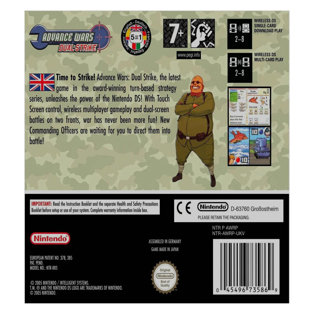 Advance Wars: Dual Strike (Nintendo DS) — bagside