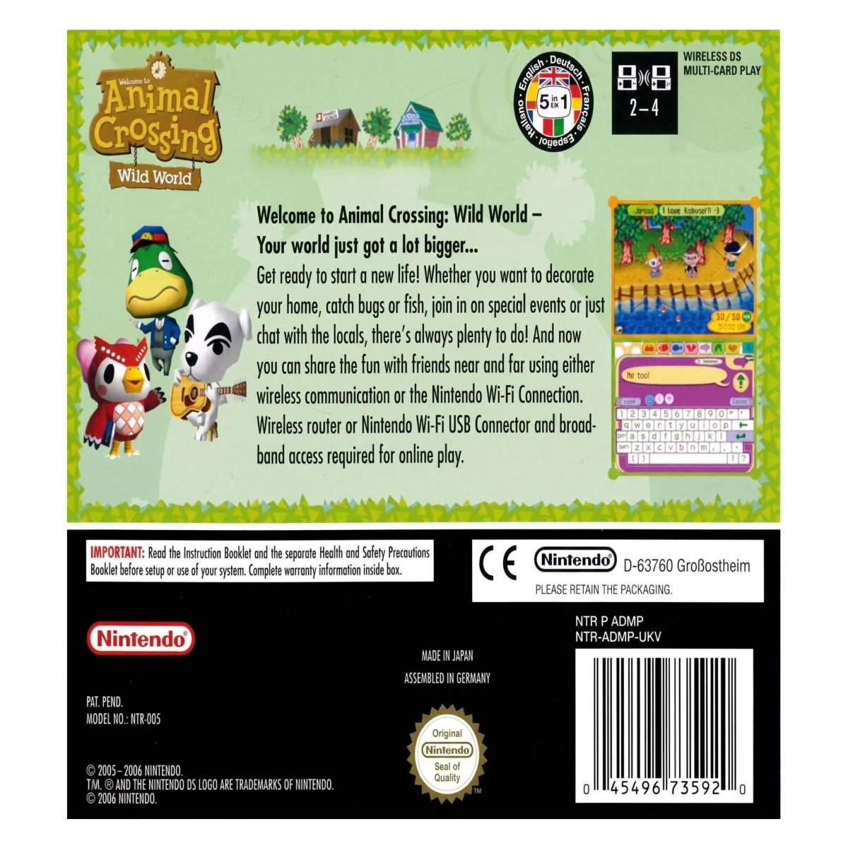 Animal Crossing: Wild World (Nintendo DS) — Rückseite