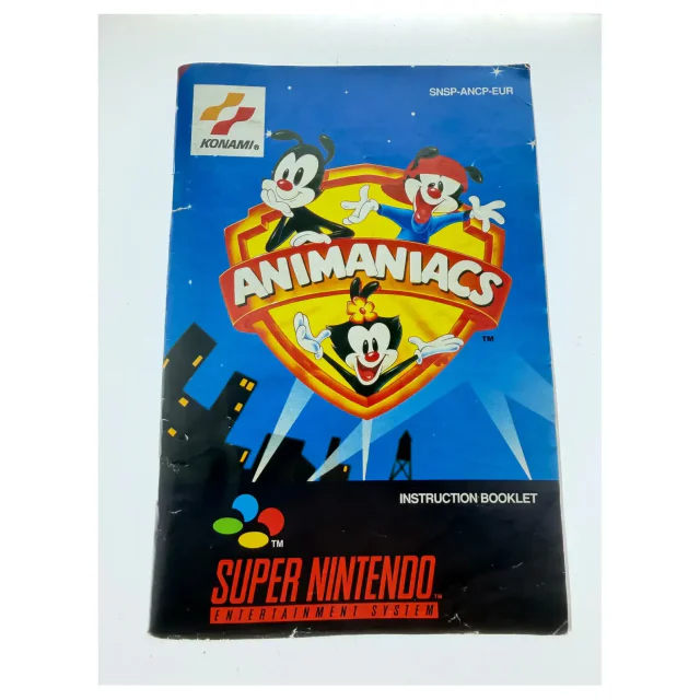 Animaniacs — manuale originale — Super Nintendo