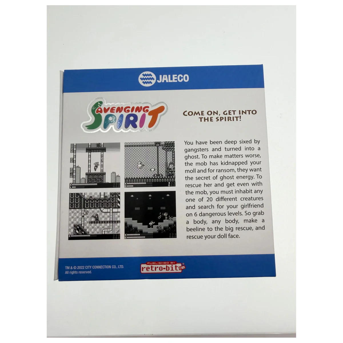 Avenging Spirit (Retro-Bit heruitgave, nieuw) (Game Boy / Color) — back of the box