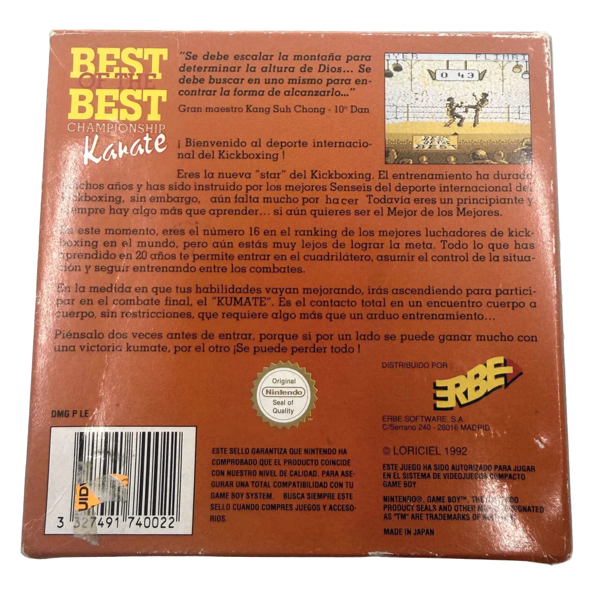 Best of the Best: Championship Karate (Game Boy / Color) — Rückseite
