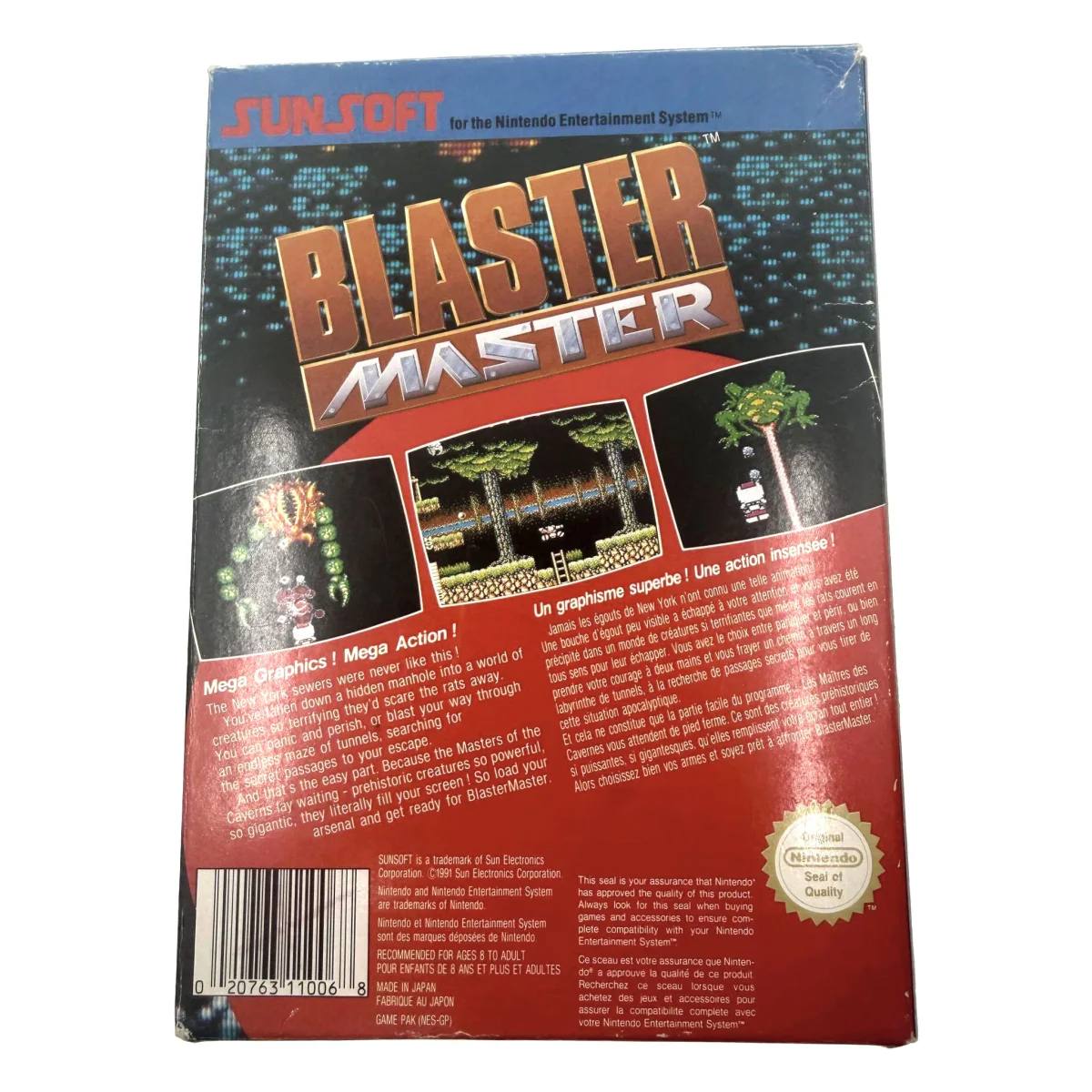 Blaster Master (NES) — Rückseite