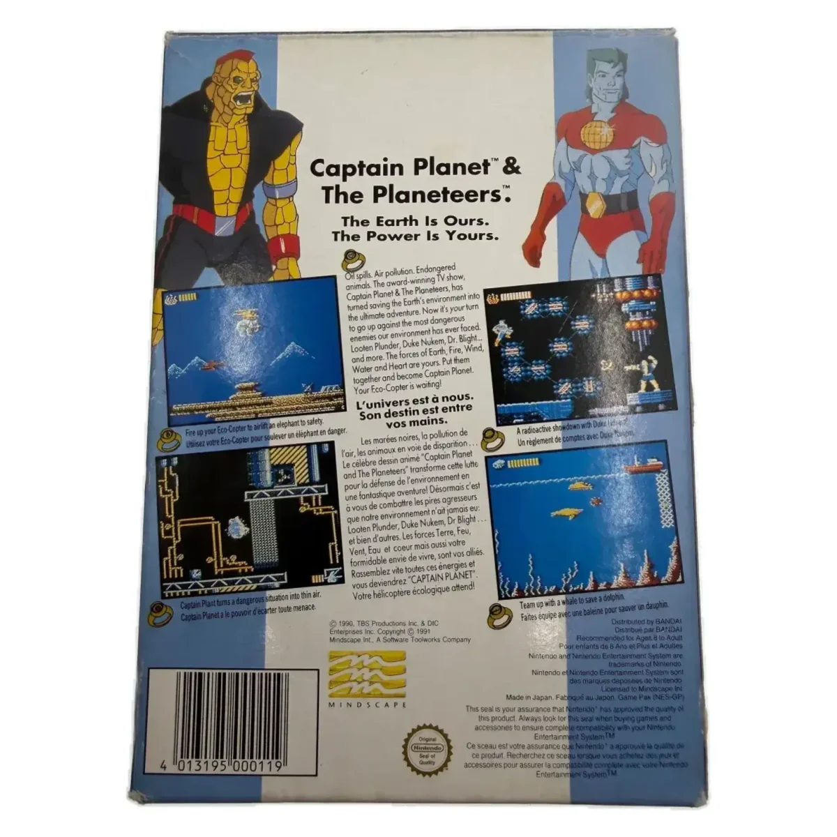 Captain Planet and the Planeteers (NES) — retro della confezione