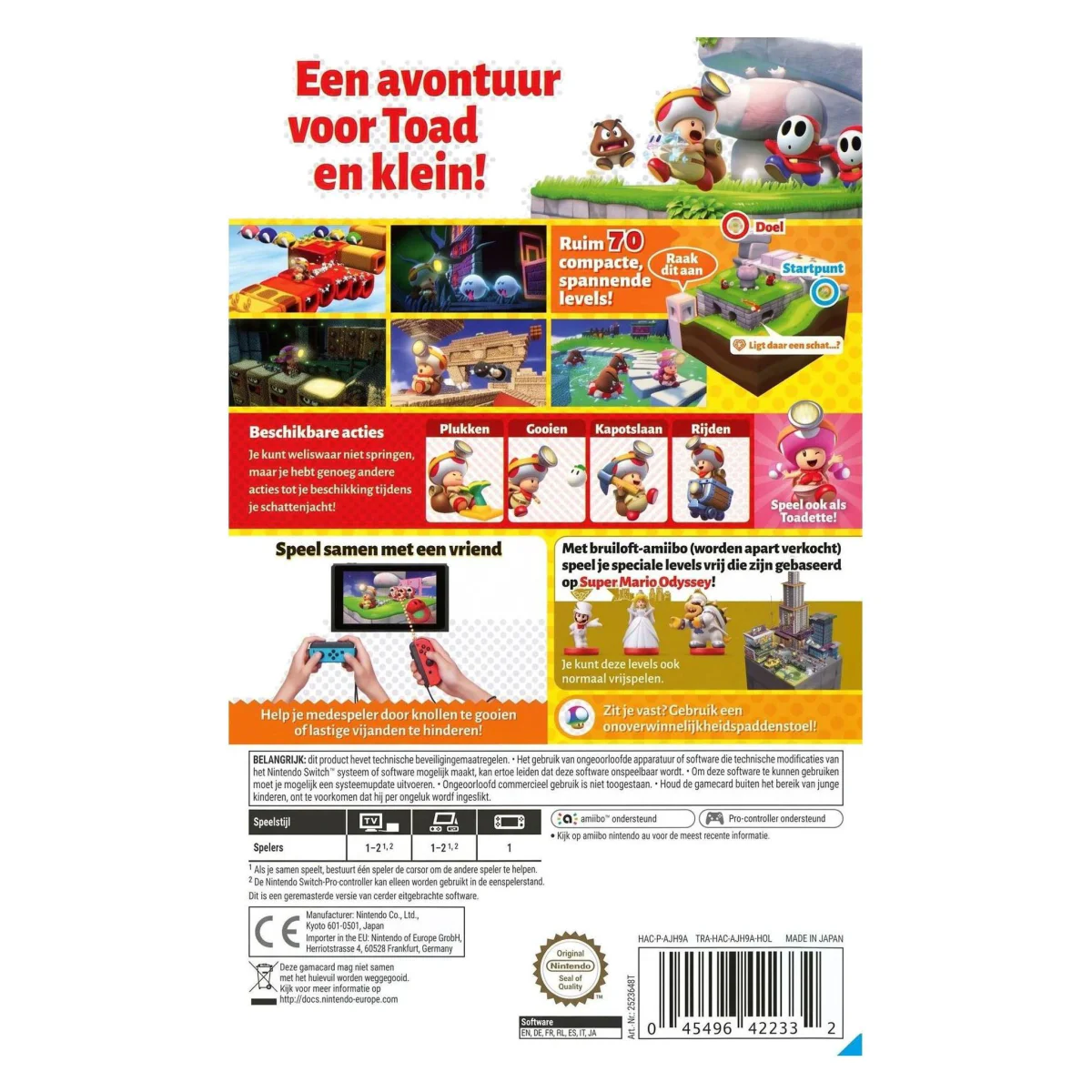 Captain Toad: Treasure Tracker Nintendo Switch Achterkant — Game in doos