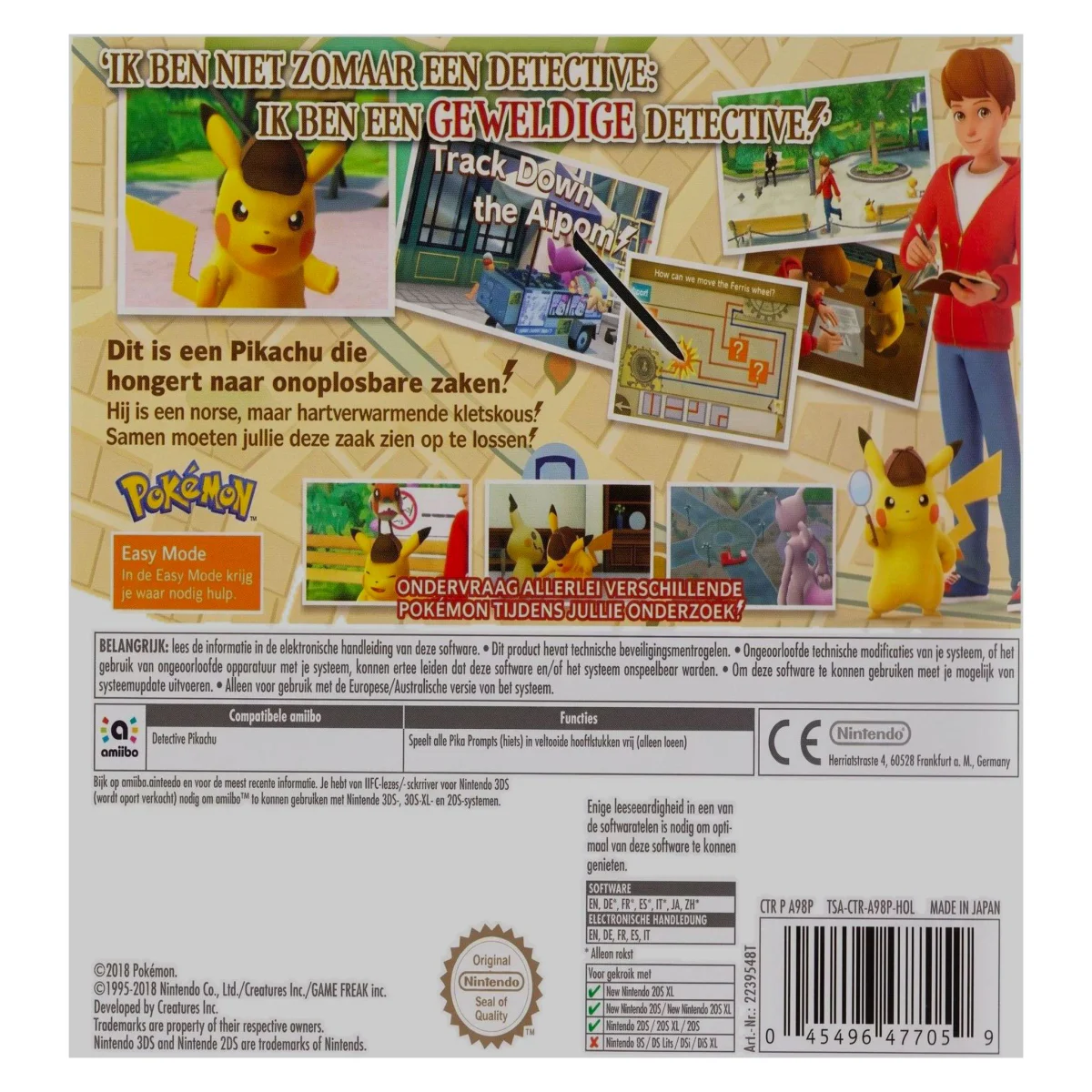 Detective Pikachu (Nintendo 3DS) — Rückseite