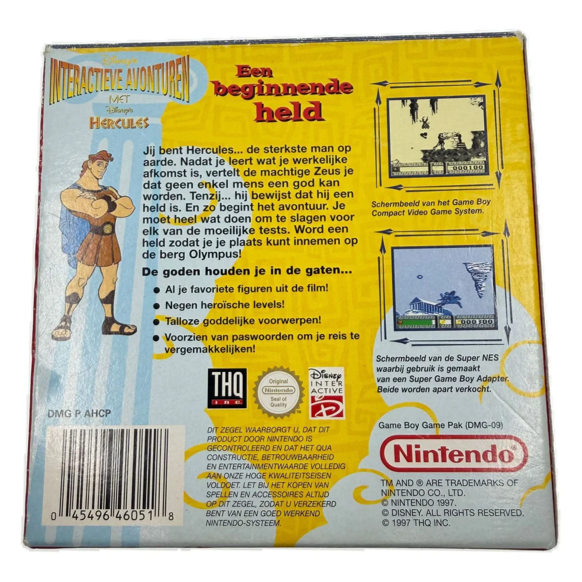 Disney's Hercules (Interactieve Avonturen) (Game Boy / Color) — zadní strana