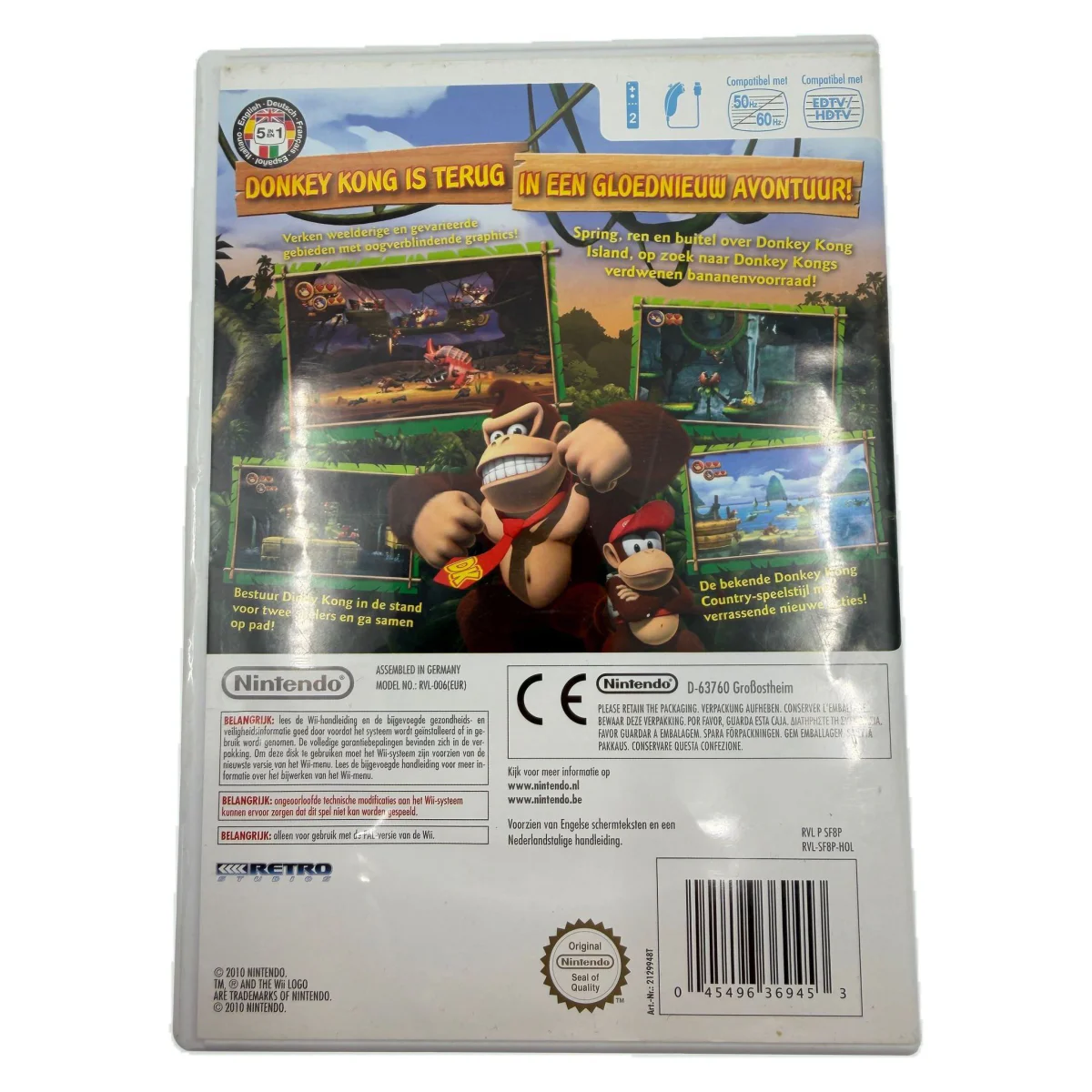 Donkey Kong Country Returns (Wii) — zadní strana