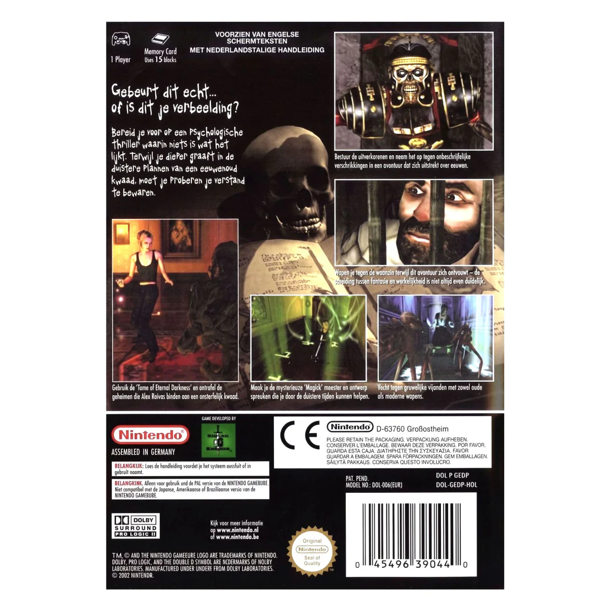 Eternal Darkness: Sanity's Requiem GameCube Achterkant — Game in doos