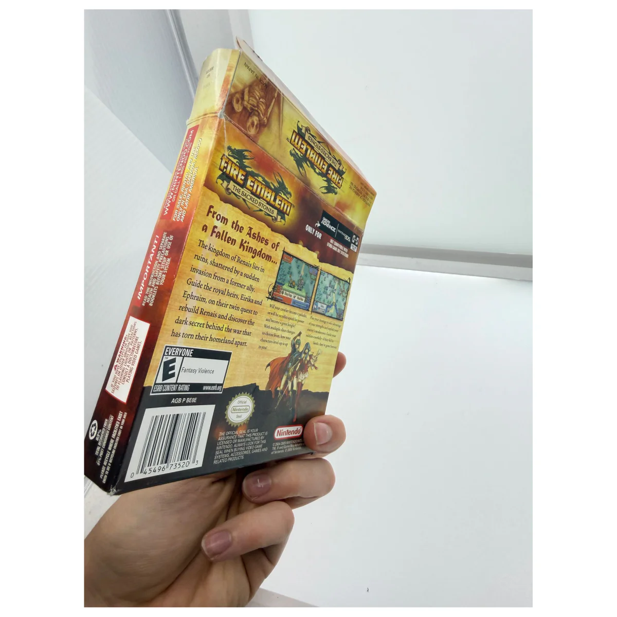 Fire Emblem: The Sacred Stones (Game Boy Advance) — πίσω όψη