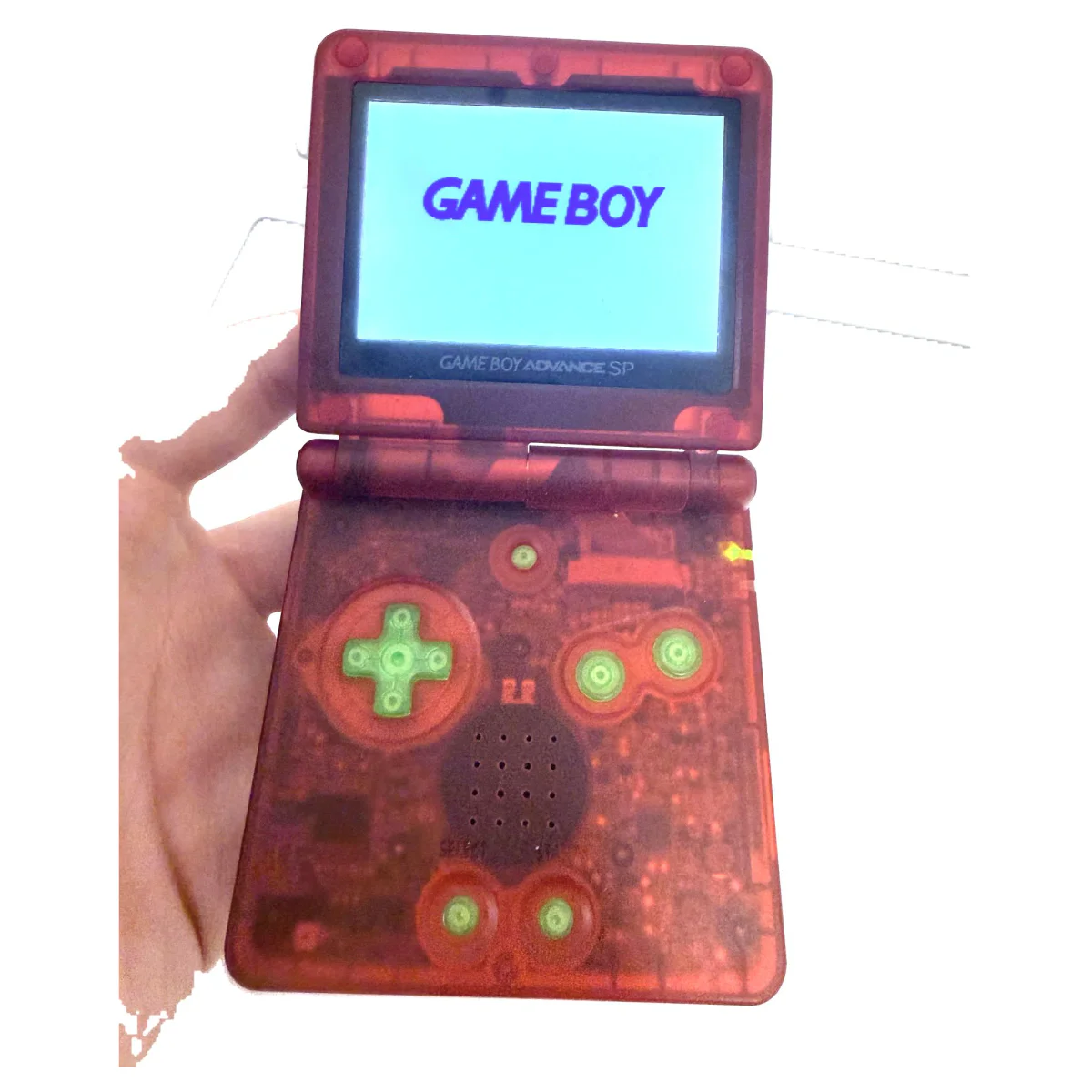 Game Boy Advance SP — Skaidri Raudona (IPS) (Console) — detalės nuotrauka 1