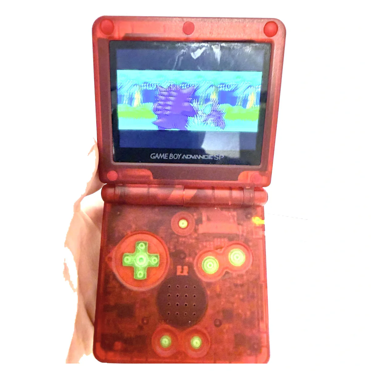 Game Boy Advance SP — Skaidri Raudona (IPS) (Console) — detalės nuotrauka 2