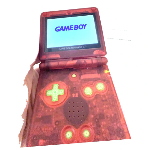 Game Boy Advance SP — Průhledná Červená (IPS) — Game Boy Advance