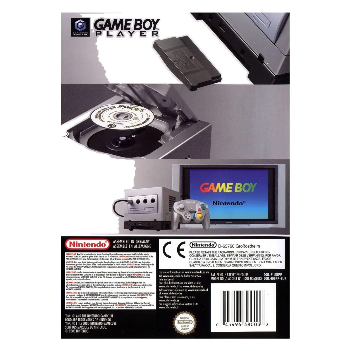 Game Boy Player Start-Up Disc GameCube Achterkant — Game in doos