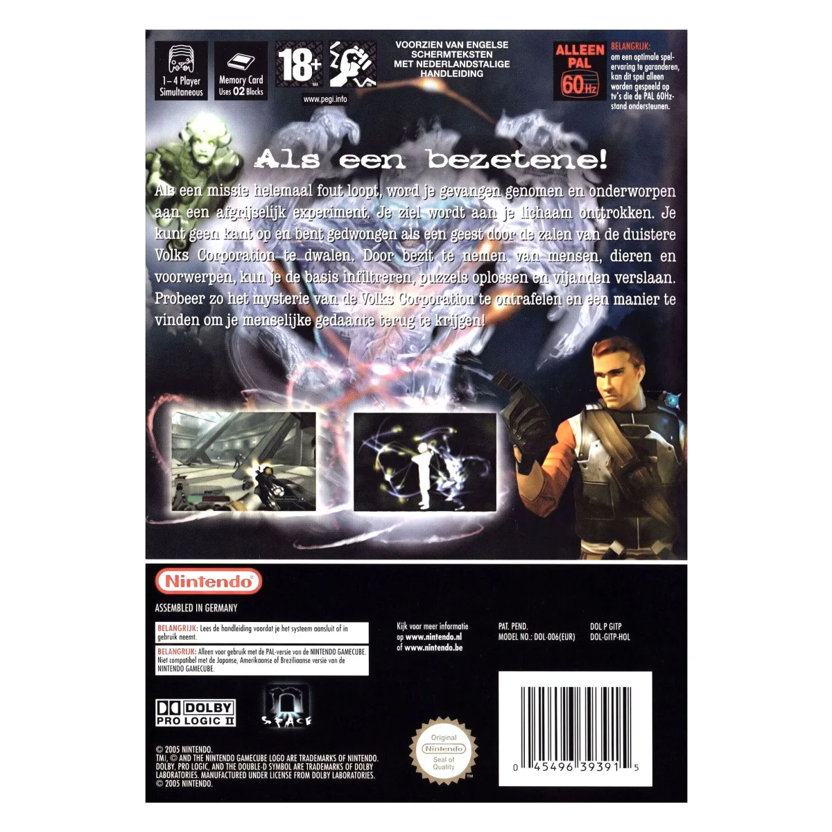 Geist (GameCube) — parte trasera