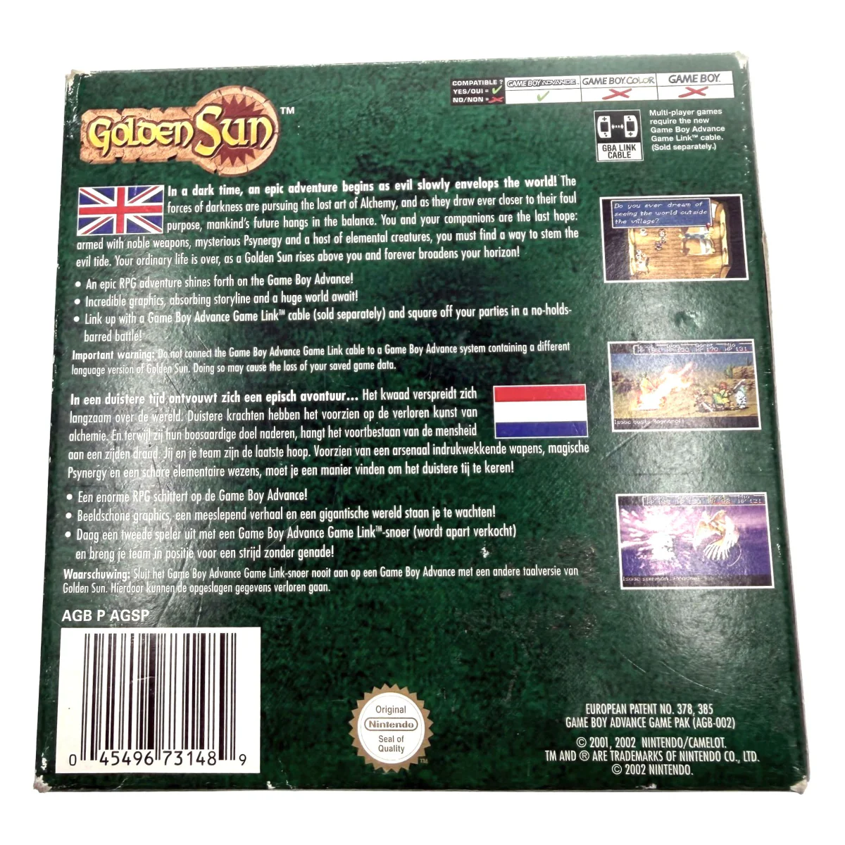 Golden Sun (Game Boy Advance) — Spiel in Originalverpackung (OVP)