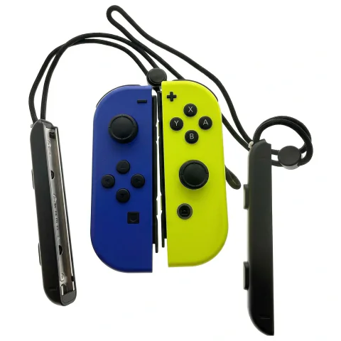 Joy-Con set — Neon Blue / Neon Yellow (with wrist straps) — Nintendo Switch