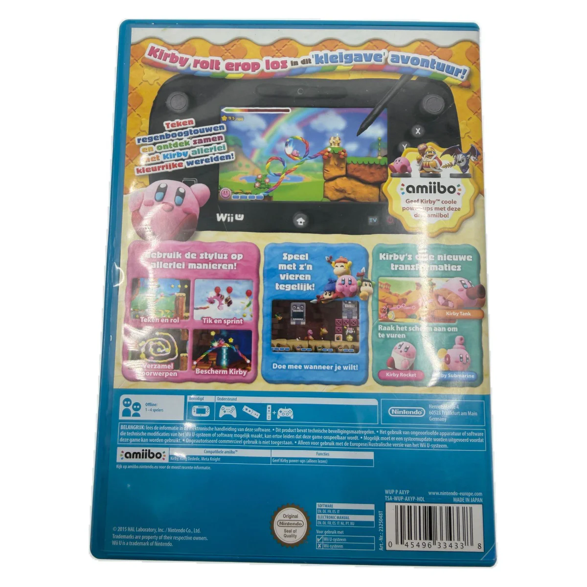 Kirby and the Rainbow Paintbrush (Wii U) — parte trasera