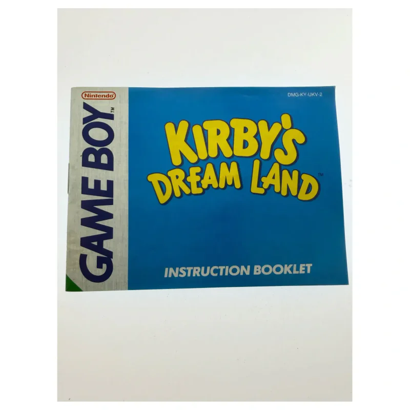Kirby's Dream Land — original manual (Game Boy / Color) — bagside