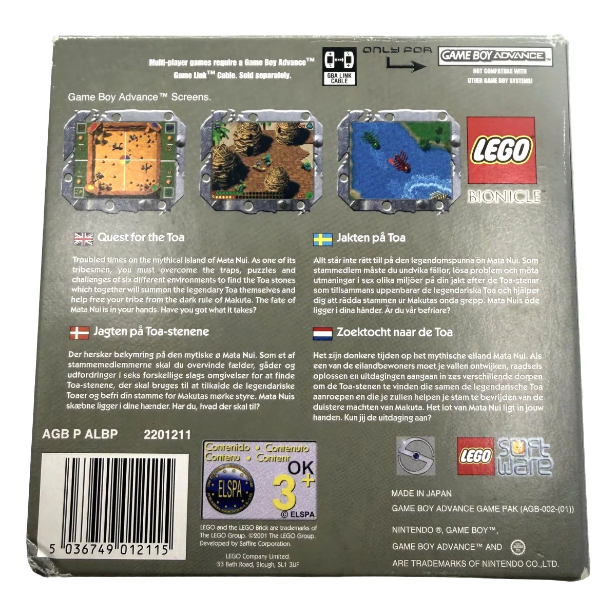 LEGO Bionicle (Game Boy Advance) — Spiel in Originalverpackung (OVP)