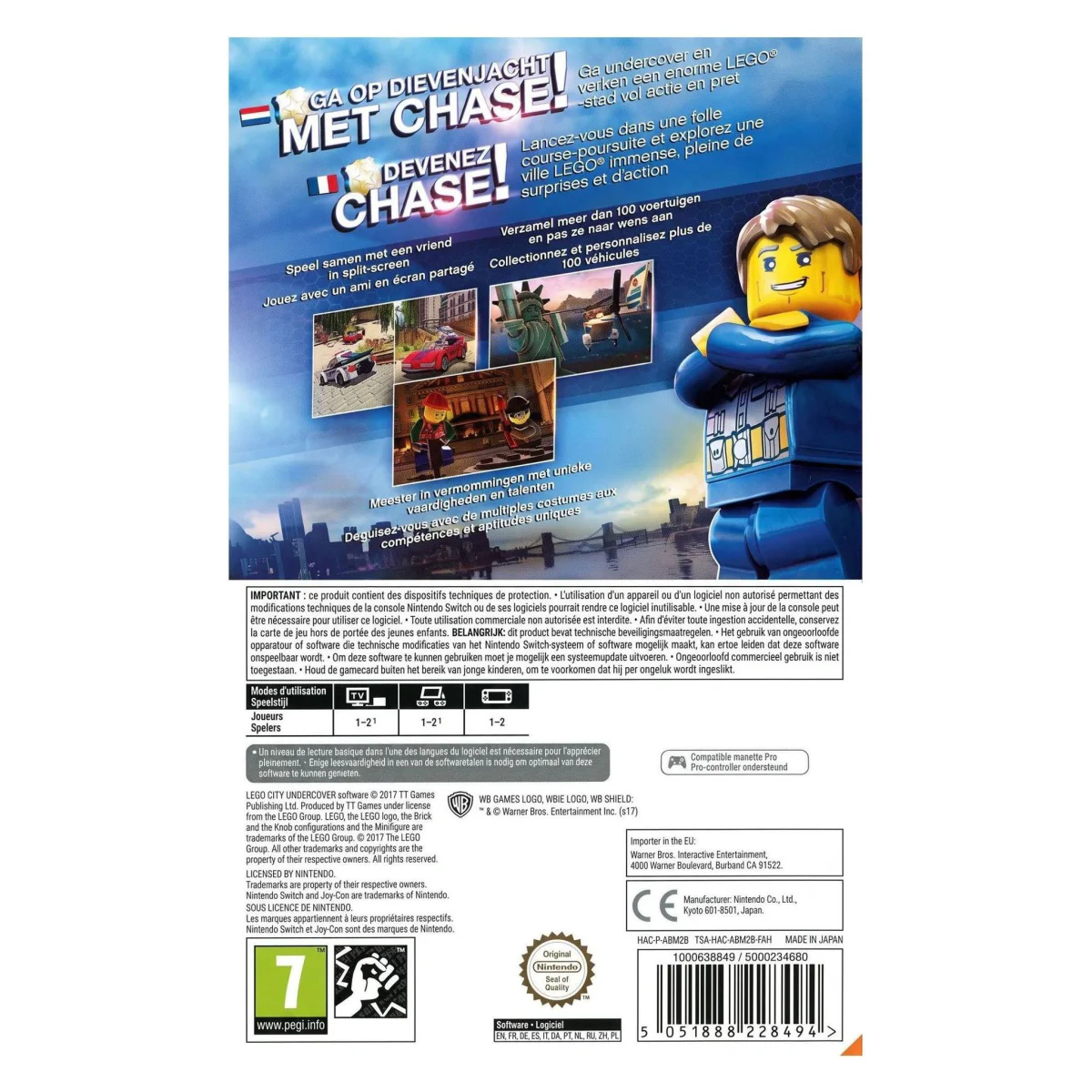 LEGO City Undercover Nintendo Switch Achterkant — Game in doos
