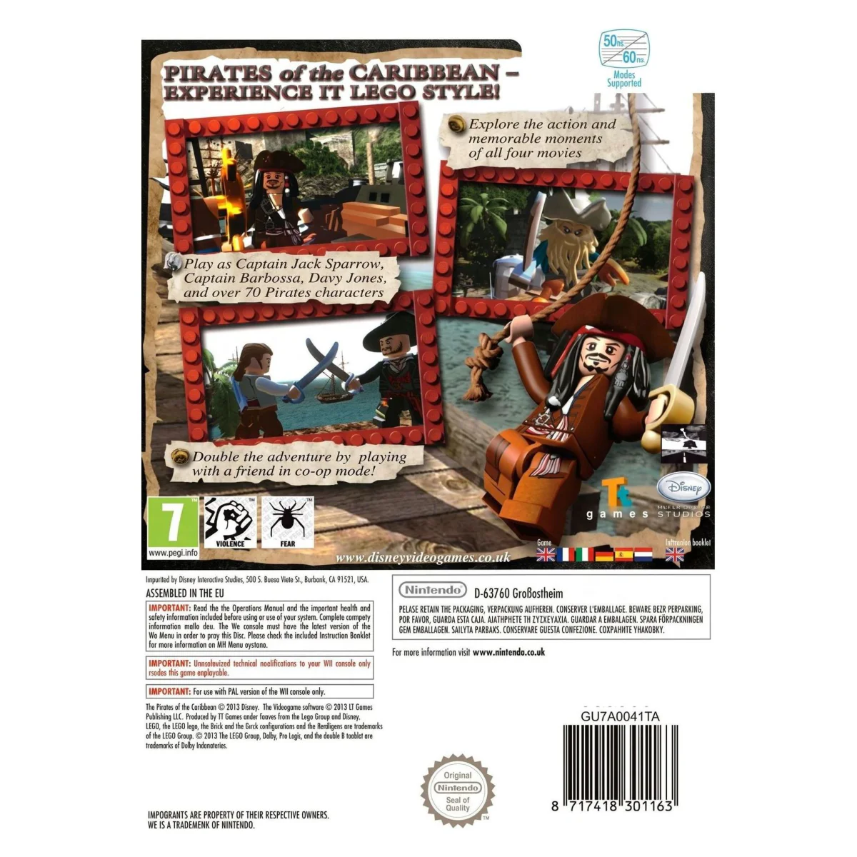 LEGO Pirates of the Caribbean: The Video Game Wii Achterkant — Game in doos