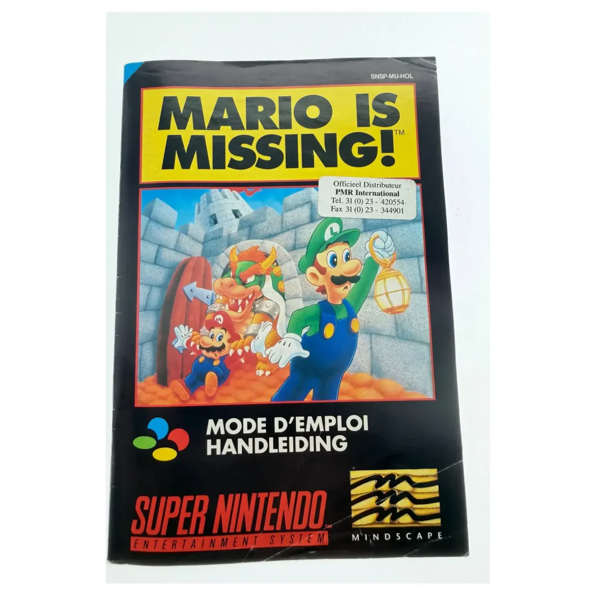 Mario Is Missing! — originele handleiding Super Nintendo Voorkant — Met handleiding