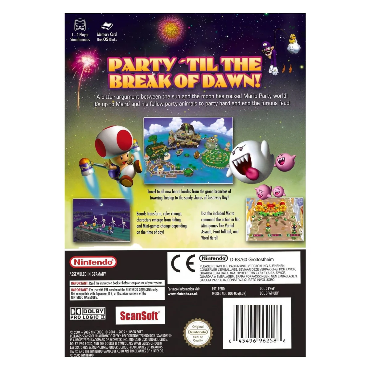 Mario Party 6 GameCube Achterkant — Game in doos