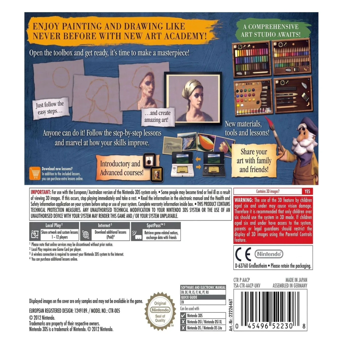 New Art Academy Nintendo 3DS Achterkant — Game in doos