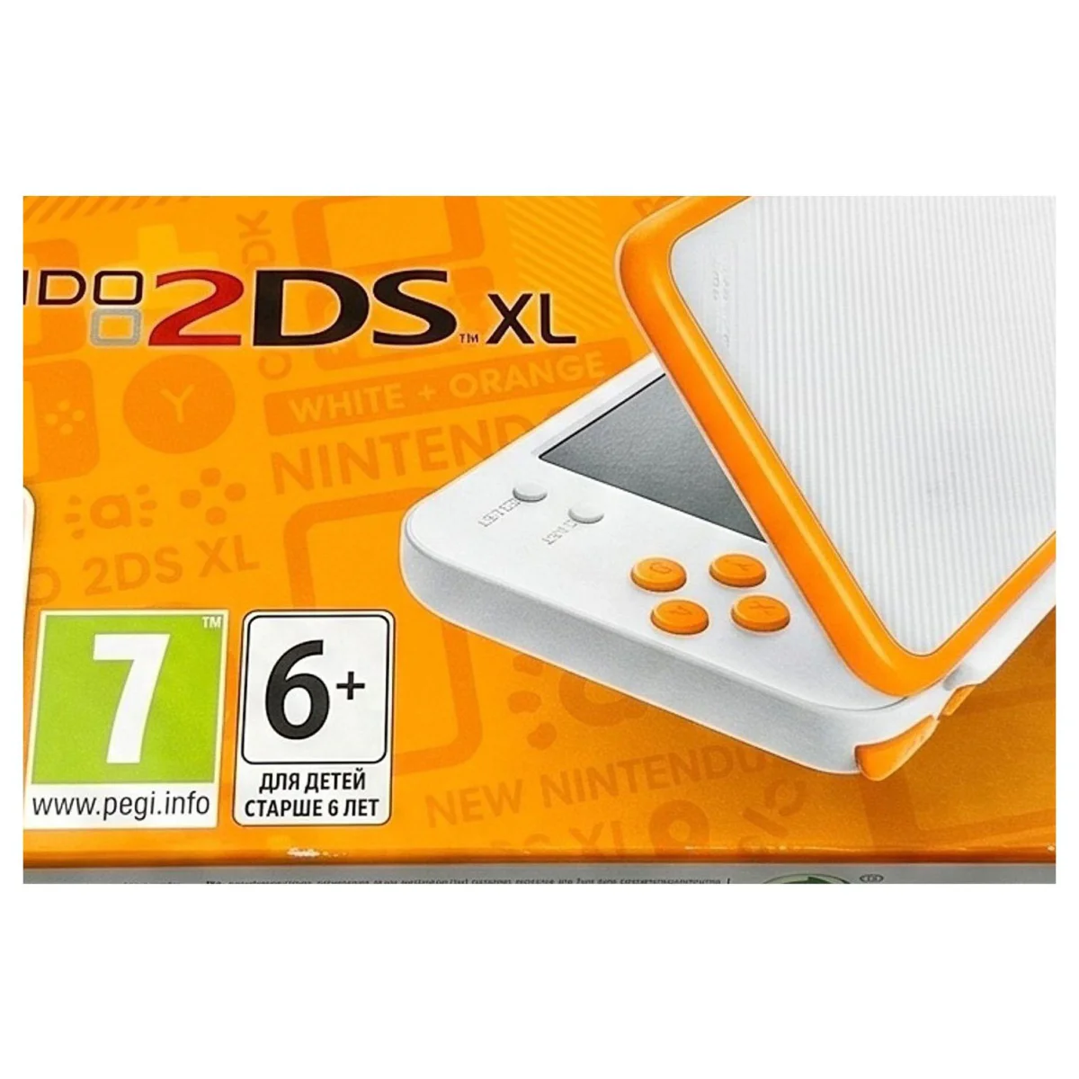 New Nintendo 2DS XL Wit + Oranje (Console met doos) Nintendo 2DS XL Label — Console in doos