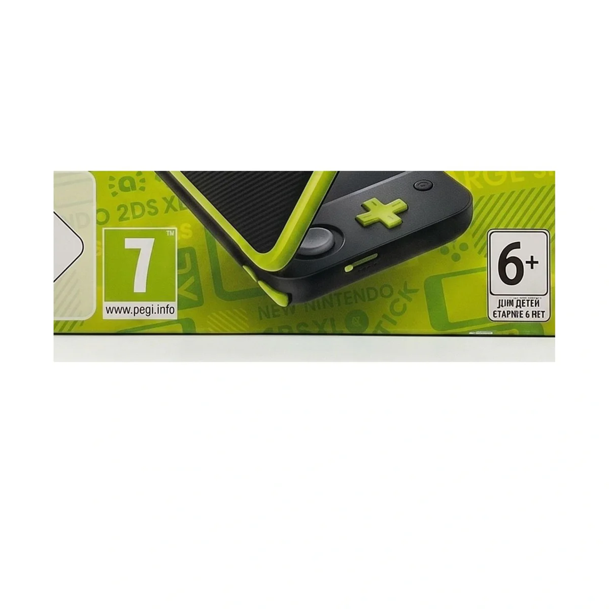 New Nintendo 2DS XL Zwart + Groen (slechte staat) Nintendo 2DS XL Binnenkant — Losse console