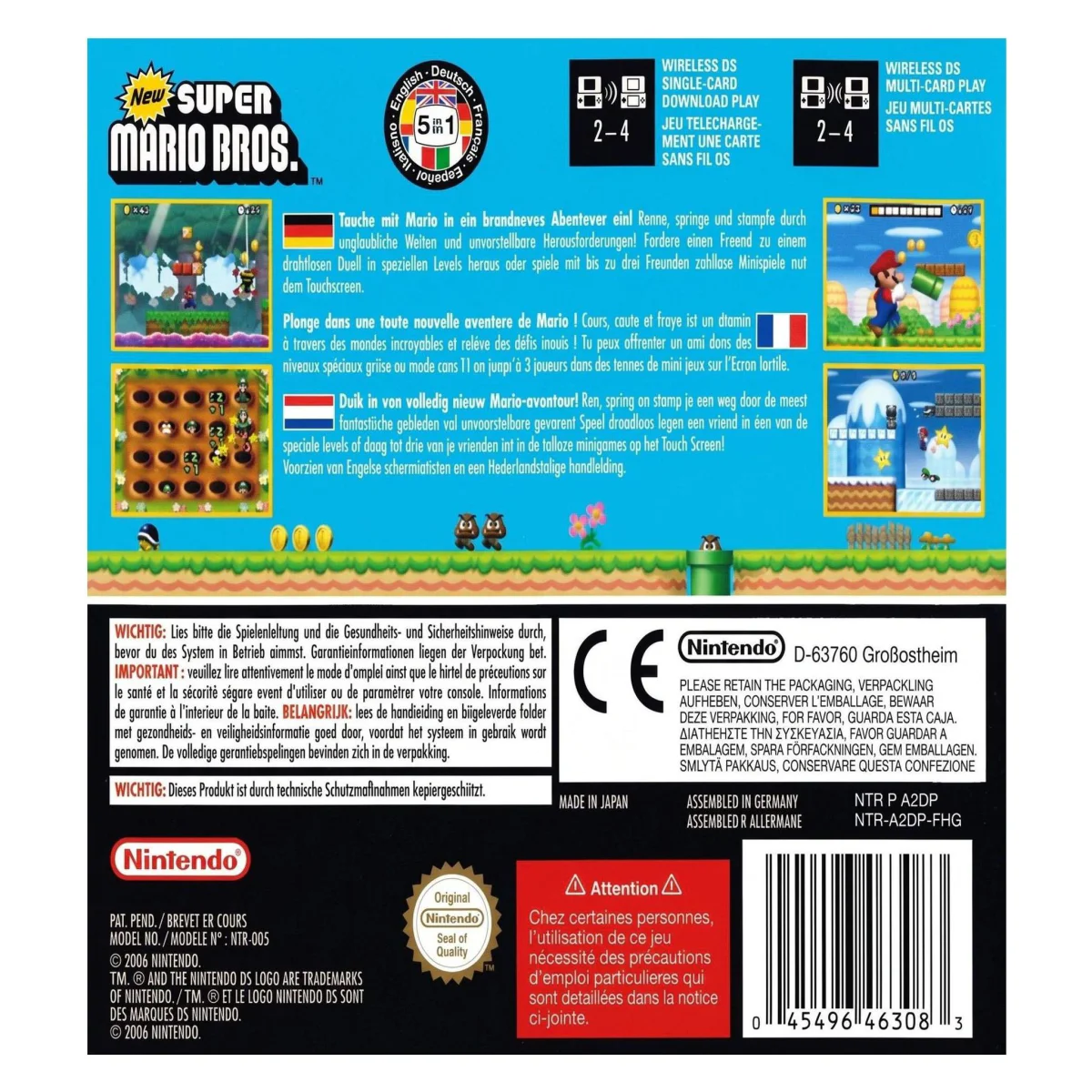New Super Mario Bros. Nintendo DS Achterkant — Game in doos