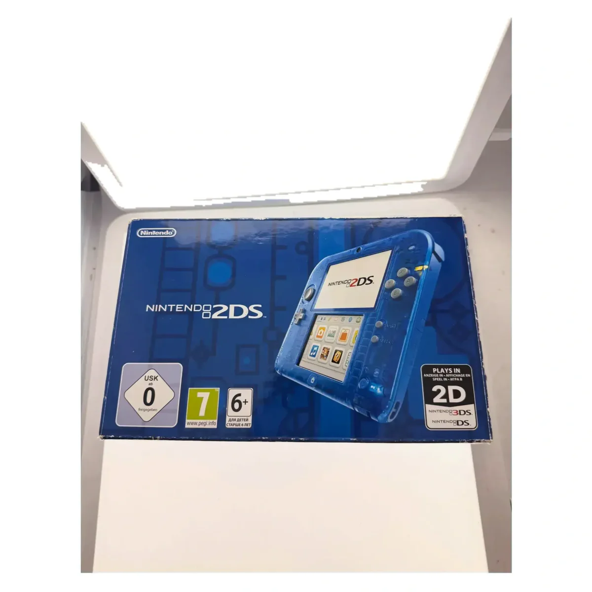 Nintendo 2DS Transparent Blue (Konsol med original kasse) (Nintendo 3DS) — Konsol i original kasse