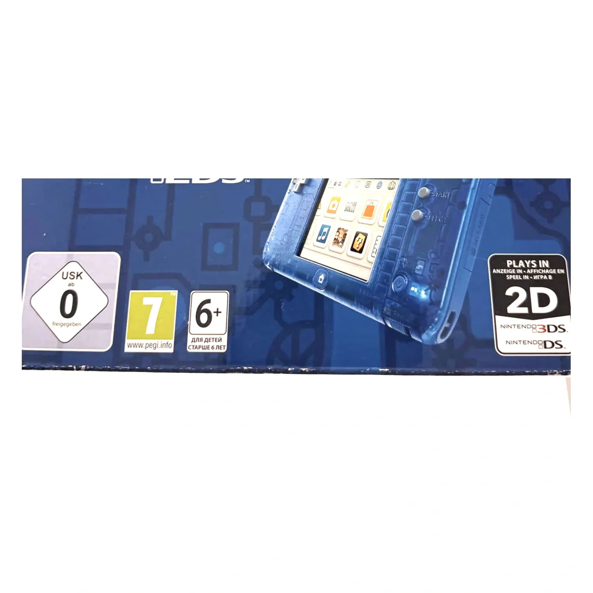 Nintendo 2DS Transparent Blue (Konsol med original kasse) (Nintendo 3DS) — detaljefoto 3