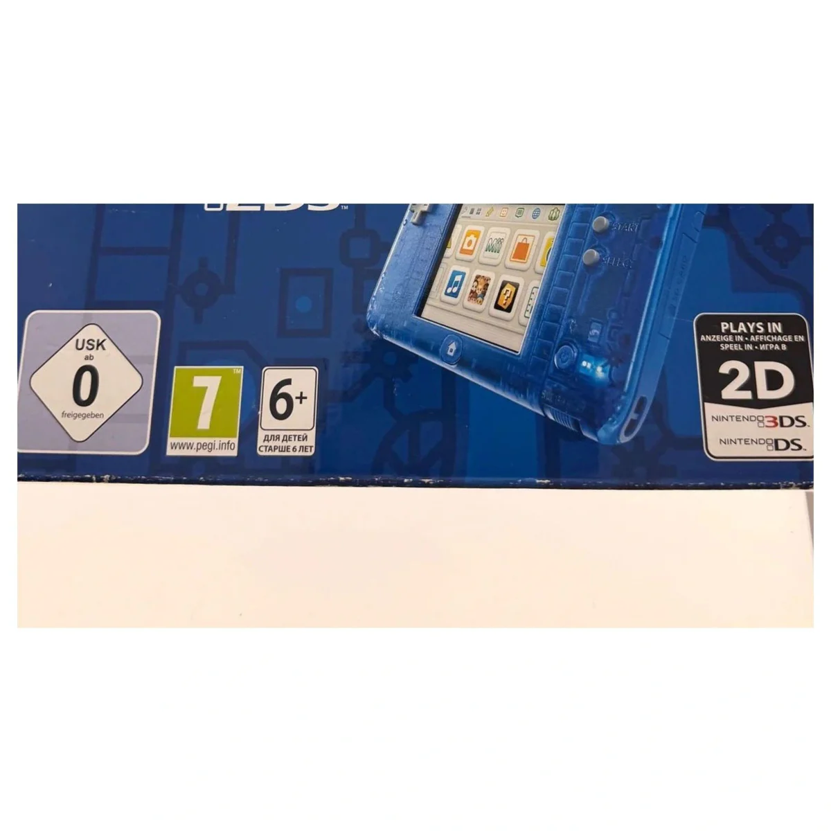 Nintendo 2DS Transparent Blue (Console met doos) Nintendo 3DS Binnenkant — Console in doos