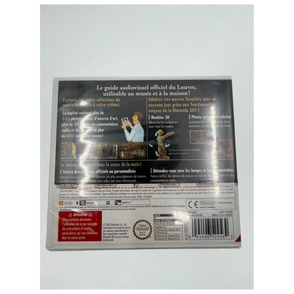 Nintendo 3DS Guide: Louvre (French edition) - Sealed (Nintendo 3DS) — back of the box