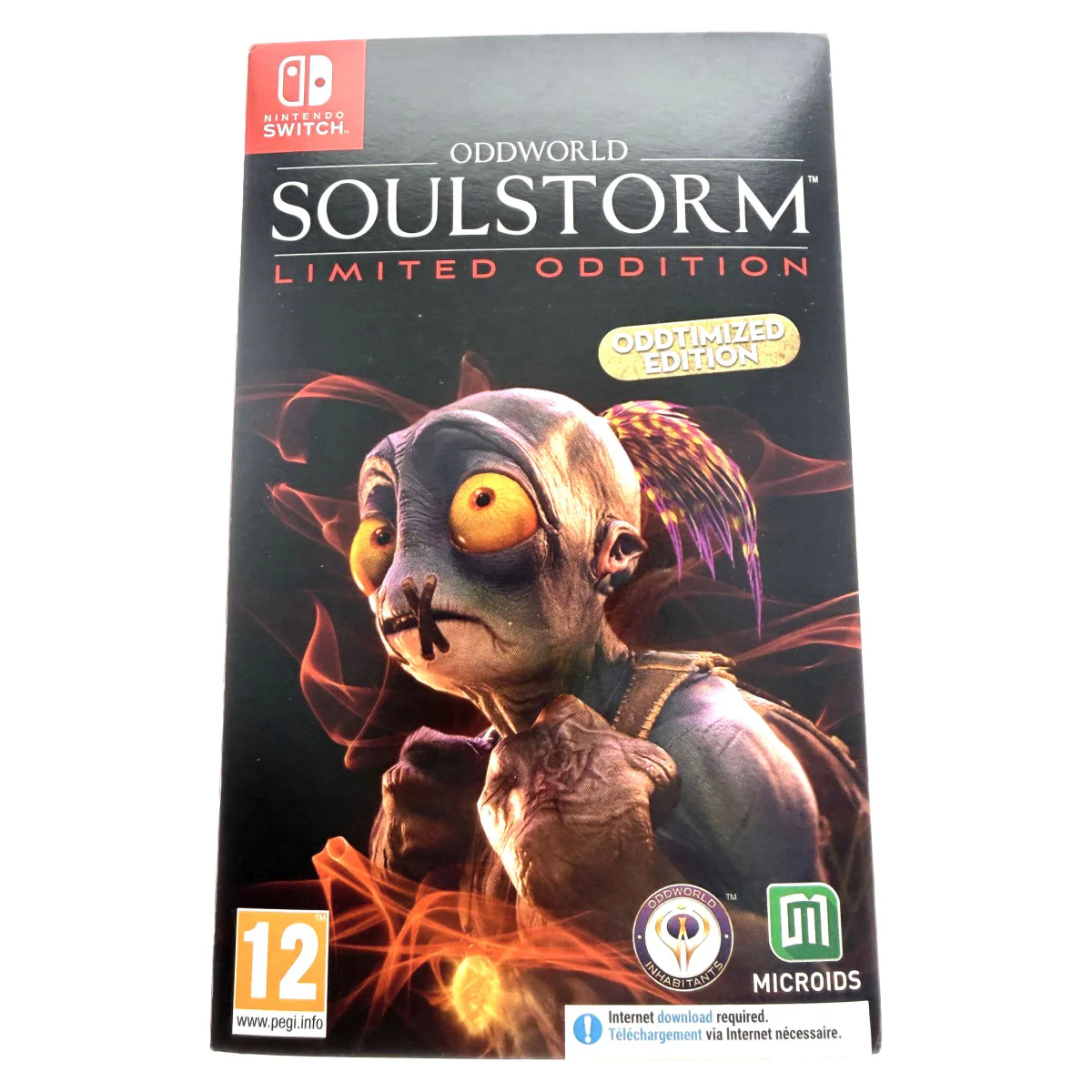 Oddworld Soulstorm Limited Oddtimized Edition Nintendo Switch Voorkant — Game in doos