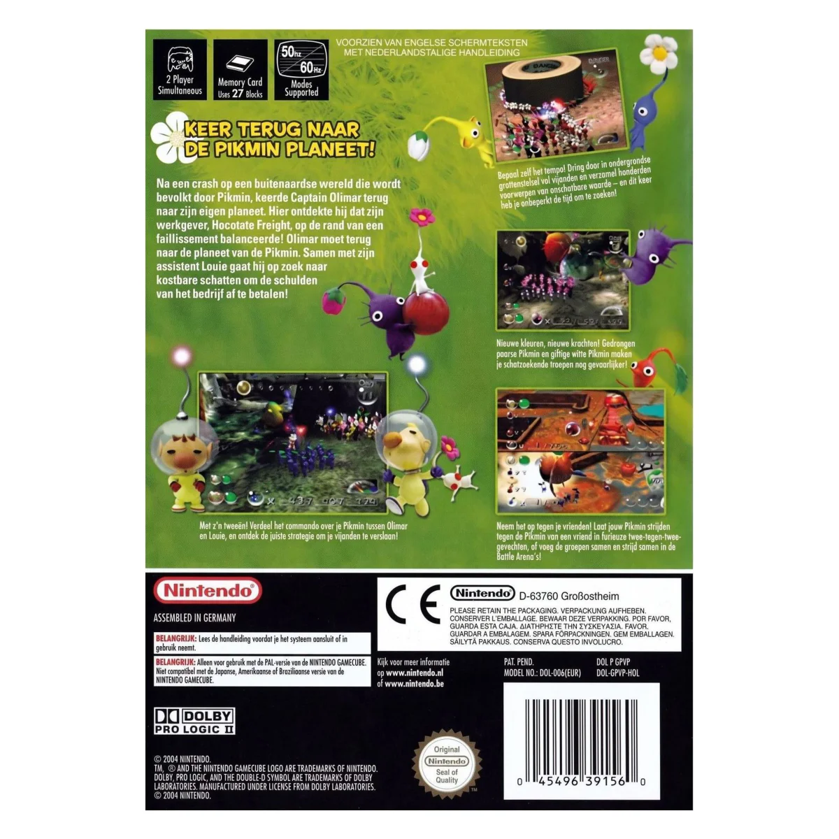 Pikmin 2 GameCube Achterkant — Game in doos