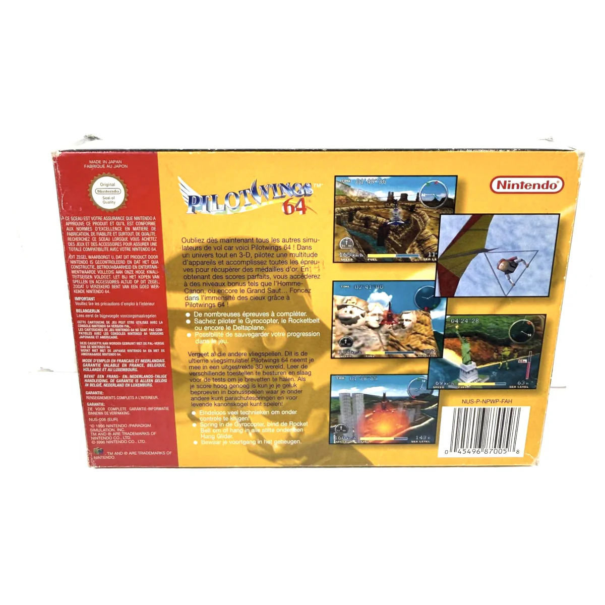 Pilotwings 64 (Nintendo 64) — задна страна