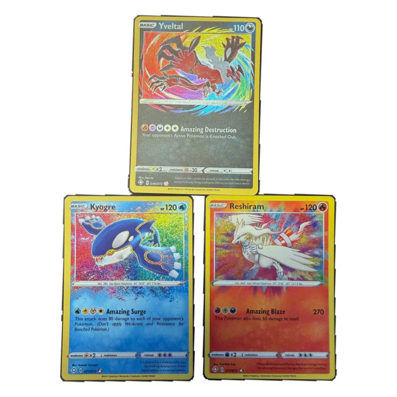 Pokemon Amazing Rare set van 3 — Yveltal, Kyogre & Reshiram (Shining Fates) (Pokemon Kaarten) — Jednotlivá karta