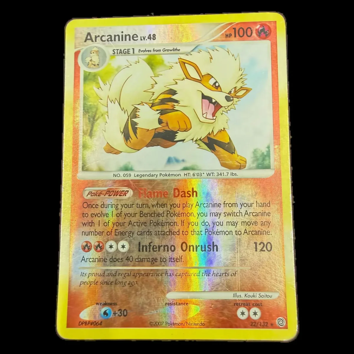 Pokemon Arcanine Reverse Holo — Secret Wonders 22/132 Pokemon Kaarten Voorkant — Losse kaart