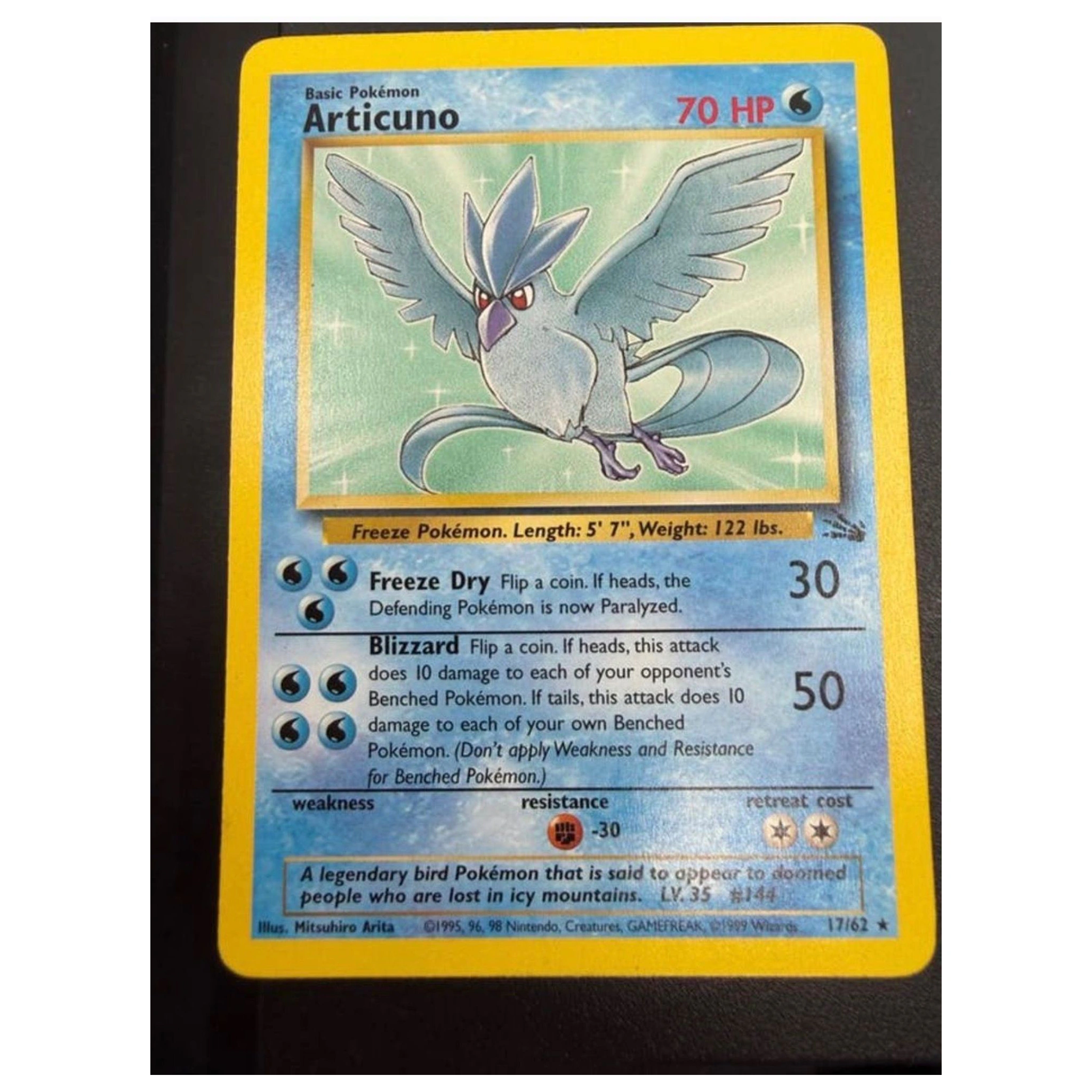 Pokemon Articuno Holo (17/62, Fossil) (Pokemon Kaarten) Losse kaart — Near Mint staat — origineel kopen bij Gameshop Enter
