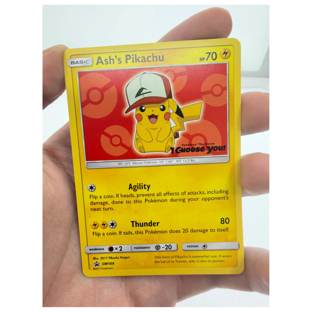 Pokemon Ash's Pikachu — SM Black Star Promo SM109 (Pokemon Kaarten) — Carta suelta