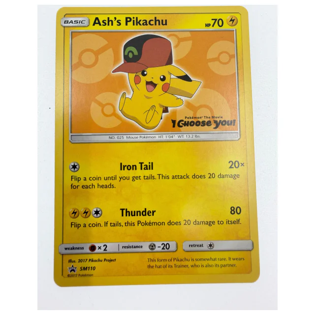 Pokemon Ash's Pikachu — SM Black Star Promo SM110 — Pokemon Kaarten