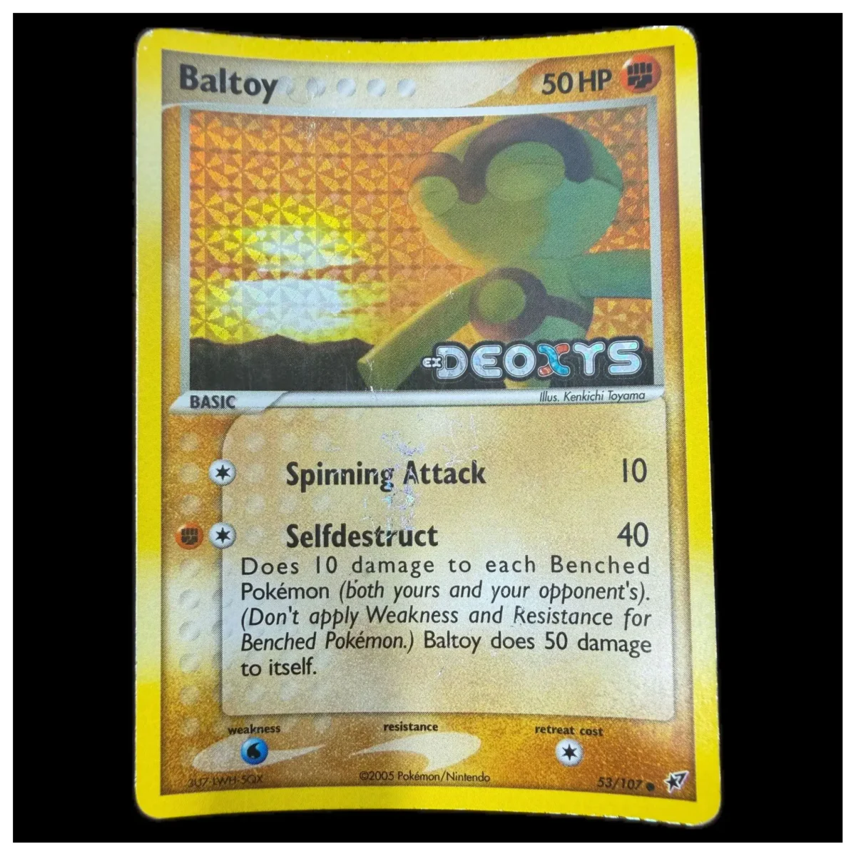 Pokemon Baltoy Reverse Holo (Stamped) — EX Deoxys 53/107 Pokemon Kaarten Voorkant — Losse kaart