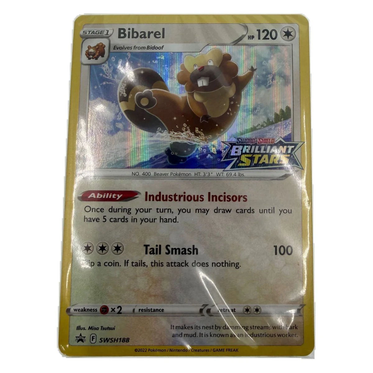 Pokemon Bibarel Prerelease Promo — SWSH Black Star Promo SWSH188 (sealed) (Pokemon Kaarten) — Fabrikneu versiegelt (sealed)