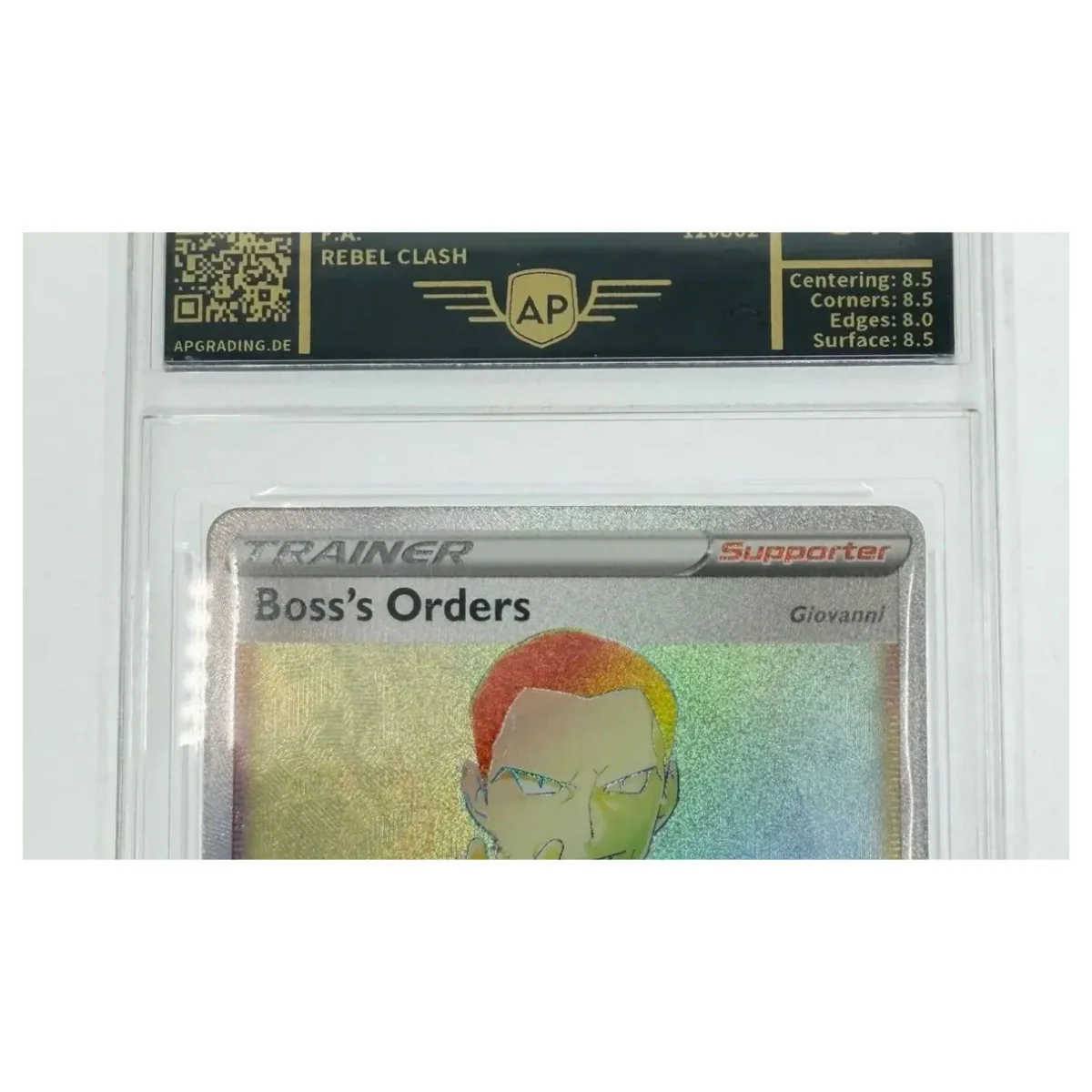Pokemon Boss's Orders (Giovanni) Rainbow Rare — Rebel Clash 200/192 (Graded AP 8.5) Pokemon Kaarten Detail — Losse kaart