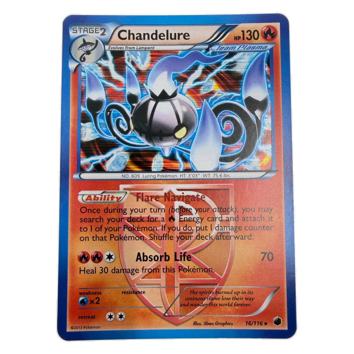 Pokemon Chandelure Holo (Team Plasma) — Plasma Freeze 16/116 (Pokemon Kaarten) — Atskira kortelė