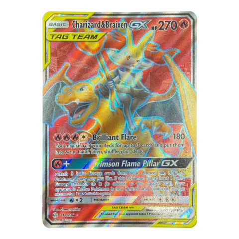 Pokemon Charizard & Braixen GX — Cosmic Eclipse 212/236 — Pokémon-Karten