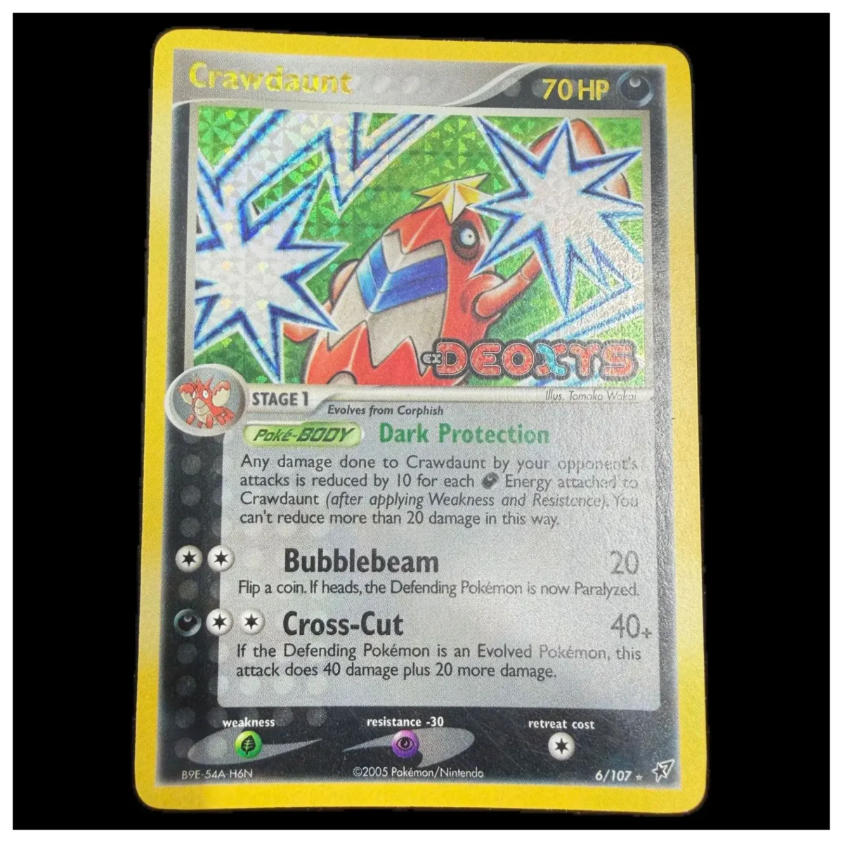 Pokemon Crawdaunt Reverse Holo (Stamped) — EX Deoxys 6/107 Pokemon Kaarten Detail — Losse kaart