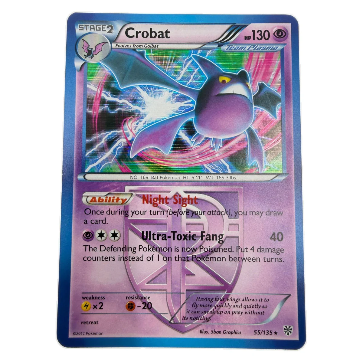 Pokemon Crobat Holo (Team Plasma) — Plasma Storm 55/135 (Pokemon Kaarten) — Jednotlivá karta